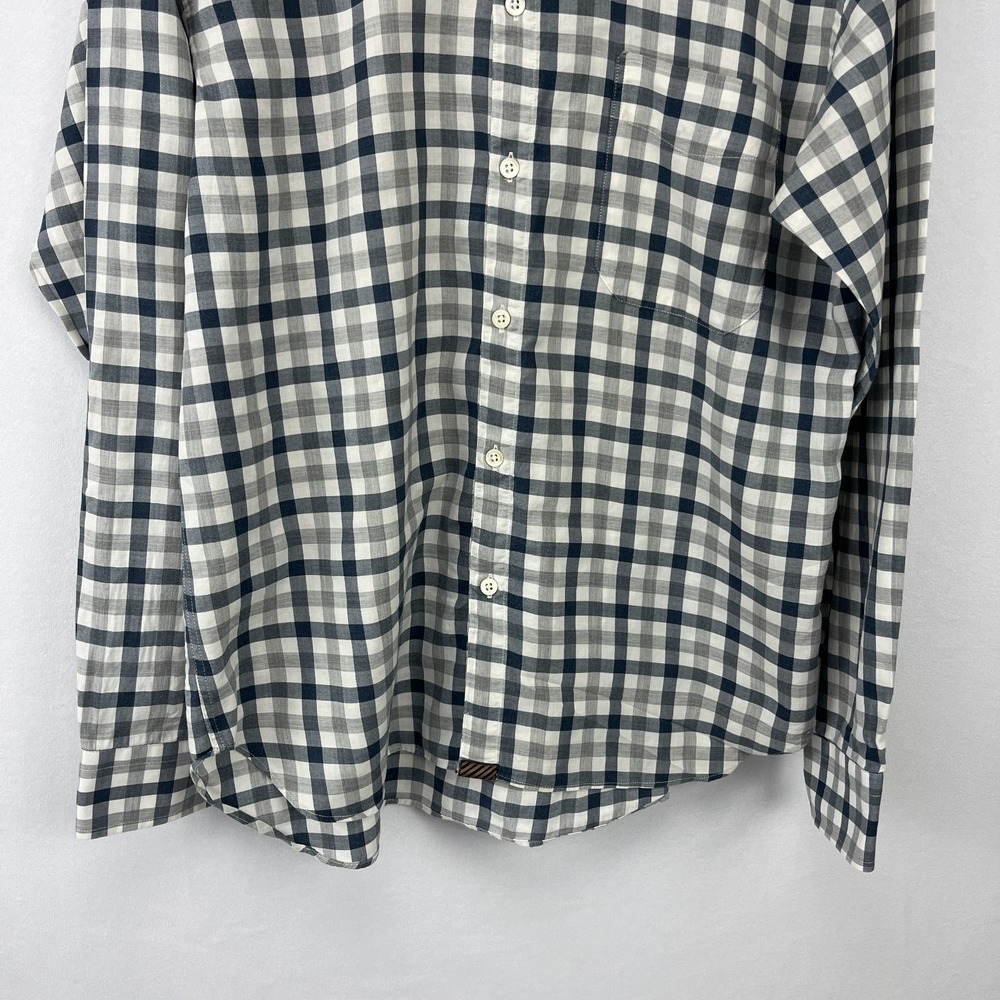 Billy Reid Standard Fit Blue Gray Gingham Check Shirt Sz M Italy - Picture 5 of 14